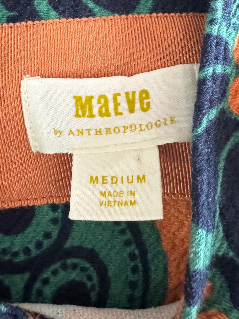 Anthropologie Maeve Floral Mod Mini Dress Medium Retro Boho 60s 70s EUC - Picture 7 of 13